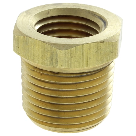 Advanced Technology Products Fitting, Brass, Bushing, 1/2" Male x 3/8" Female NPT BU04-03